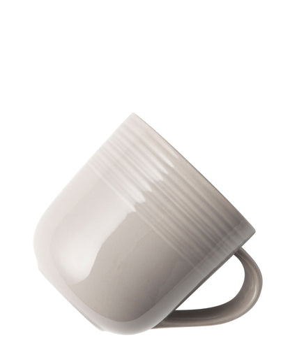 Jenna Clifford Embossed Lines 400ml Coffee Mug - Light Grey