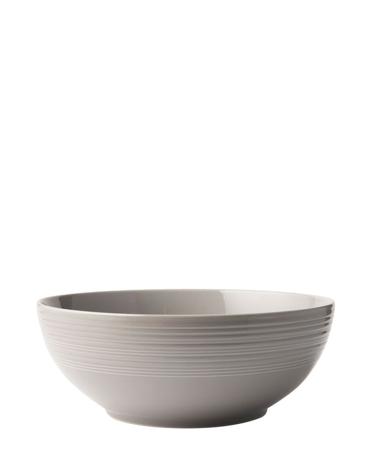 Jenna Clifford Embossed Lines 25cm Salad Bowl - Light Grey