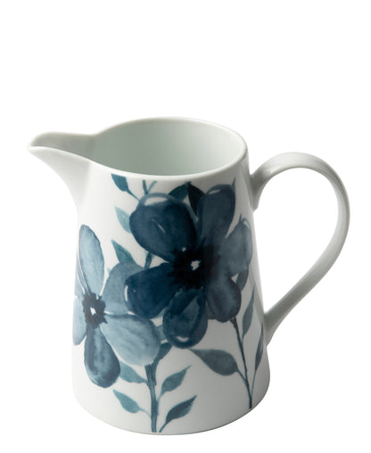 Jenna Clifford Blue Floral 1.2Lt Jug - White & Blue