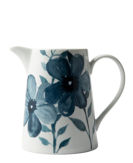 Jenna Clifford Blue Floral 1.2Lt Jug - White & Blue