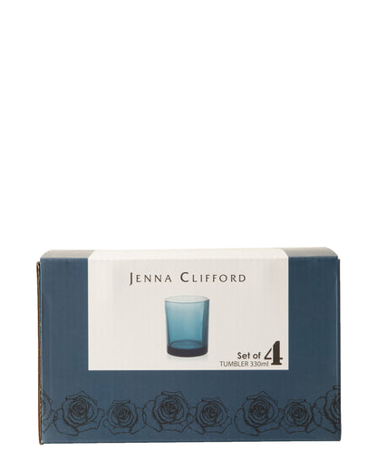 Jenna Clifford 330ml 4 Piece Tumbler - Dark Blue