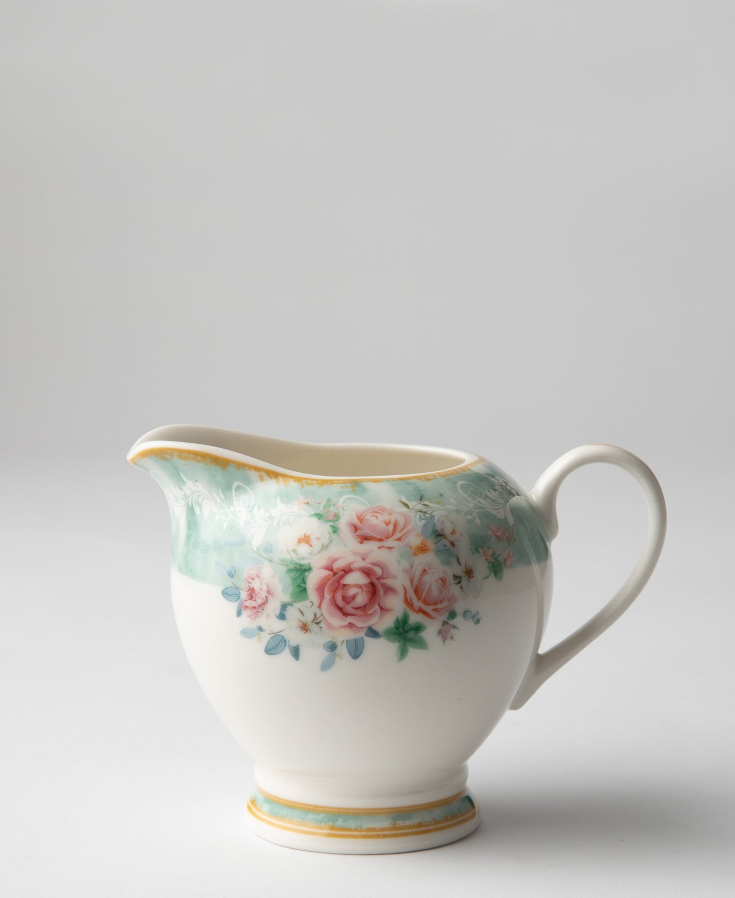 Jenna Clifford Green Floral 300ml Creamer - White