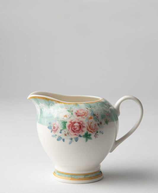 Jenna Clifford Green Floral 300ml Creamer - White