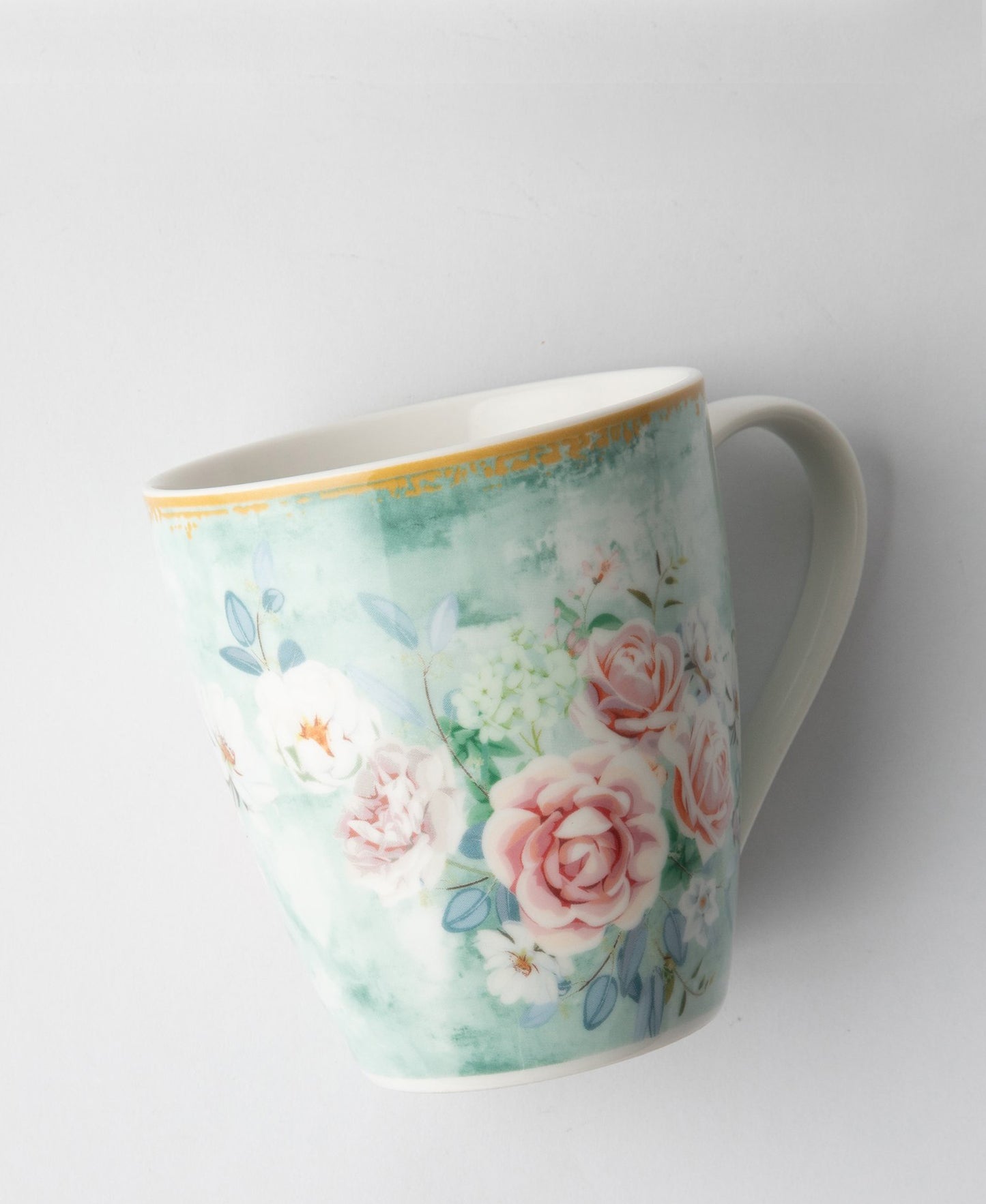 Jenna Clifford Green Floral 350ml Mug - Green