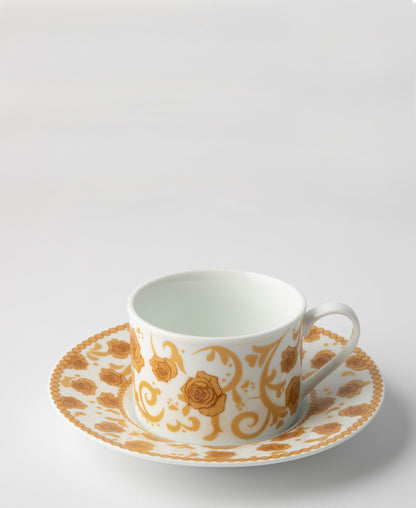 Jenna Clifford Milk & Honey Tea Cup & Saucer 2 Piece - White & Gold