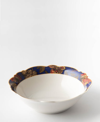 Jenna Clifford Blue Fern 17.8cm Cereal Bowl - White & Blue