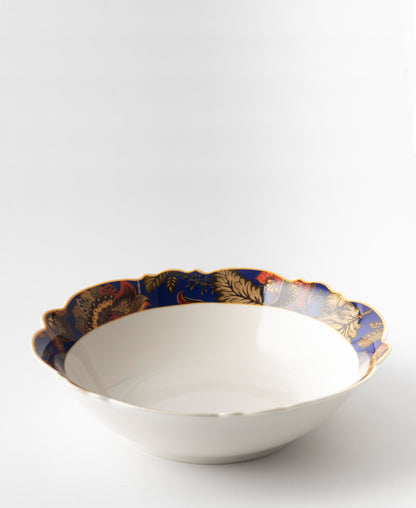 Jenna Clifford Blue Fern 23cm Salad Bowl - White & Blue