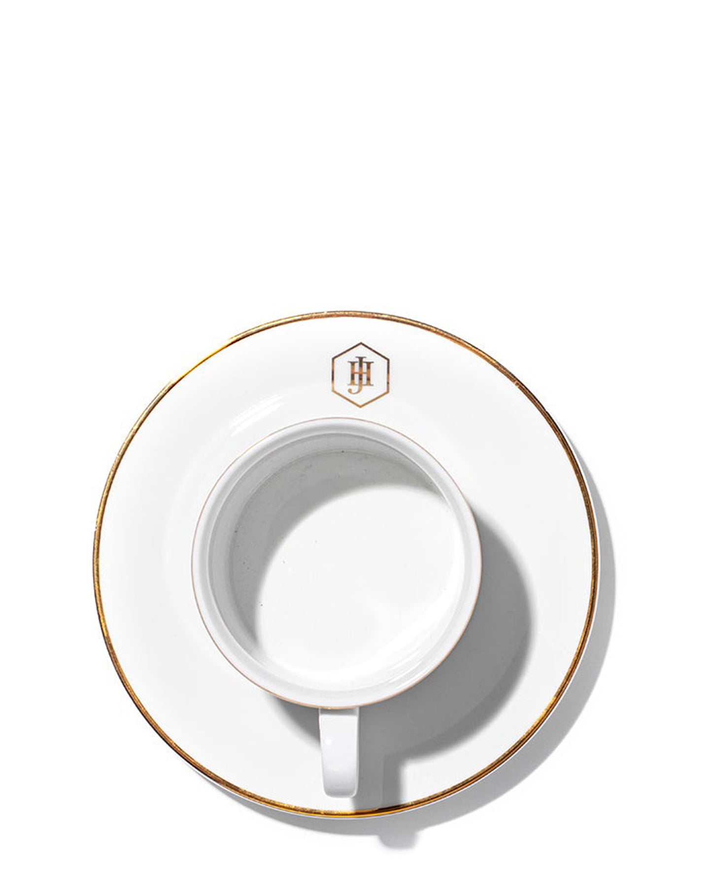 Jenna Clifford 200ml Gold Rimmed Cup & Saucer - White
