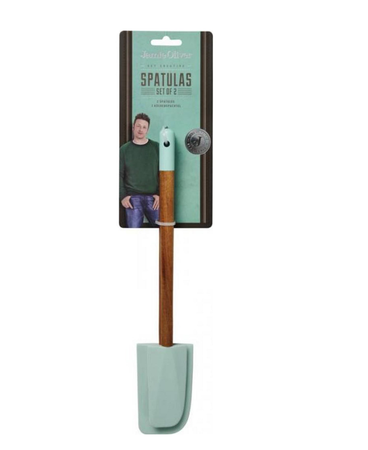 Jamie Oliver 2 Piece Wooden Spatula - Blue