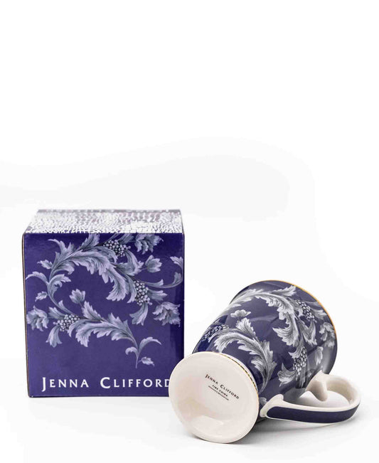 Jenna Clifford Leaf Coffee Mug - Blue