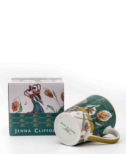 Jenna Clifford Peacock Coffee Mug - Green