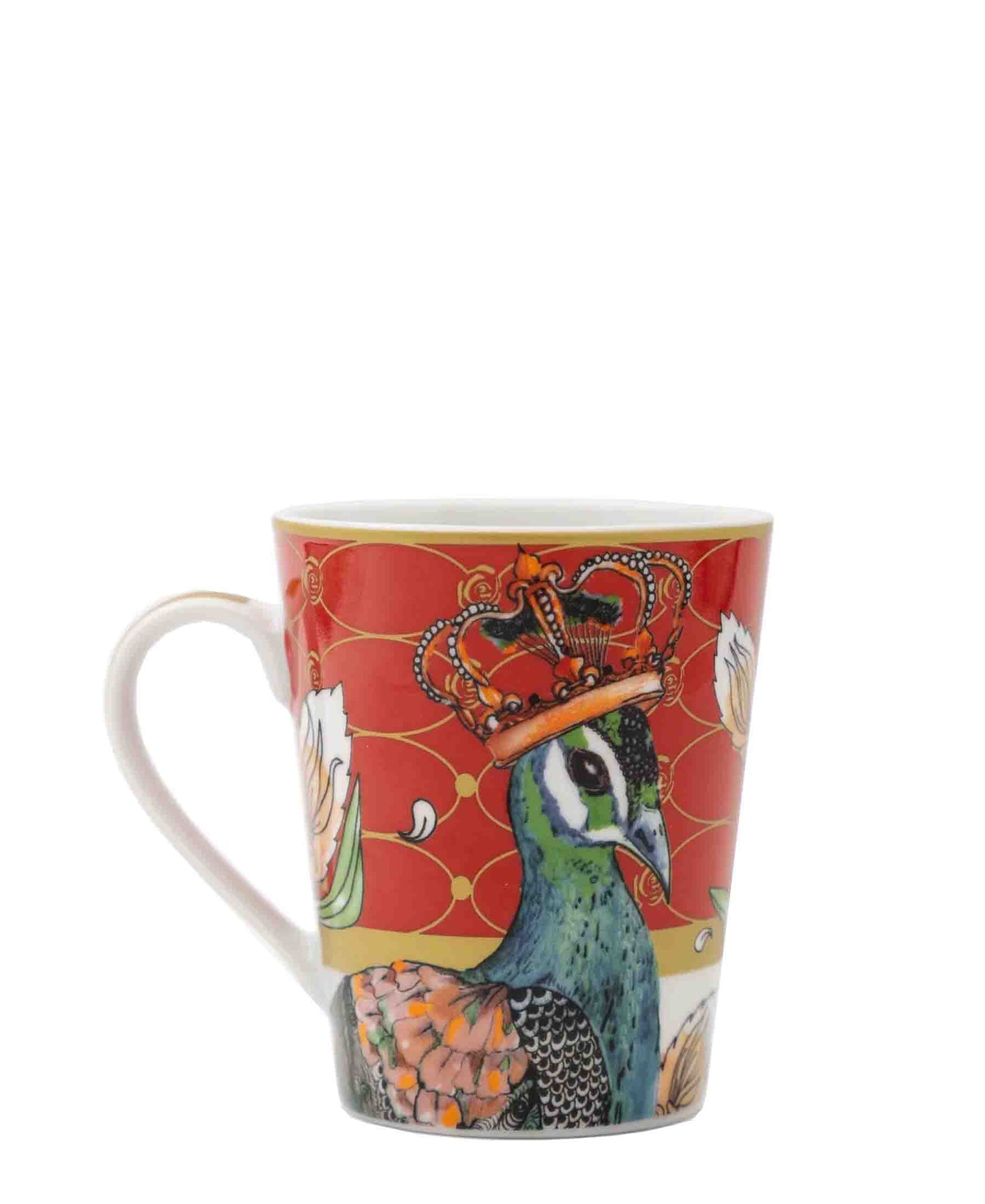 Jenna Clifford Peacock Coffee Mug - Red