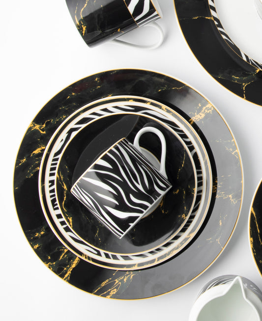 Jenna Clifford Zebra Cup & Saucer - Black & White
