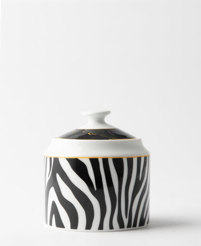 Jenna Clifford Zebra Sugar Pot - Black & White