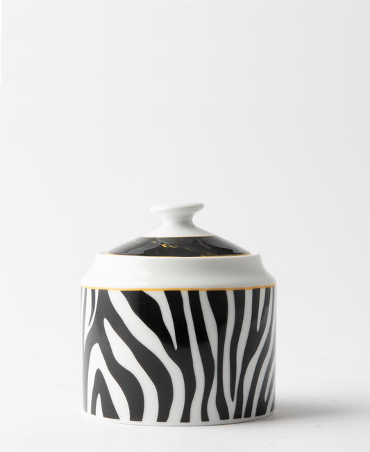 Jenna Clifford Zebra Sugar Pot - Black & White