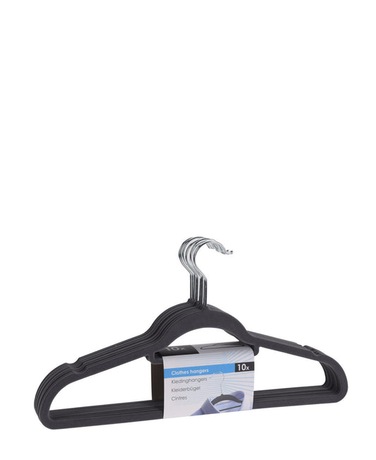 Storage Solutions 10 Piece Clothes Hanger Set - Black