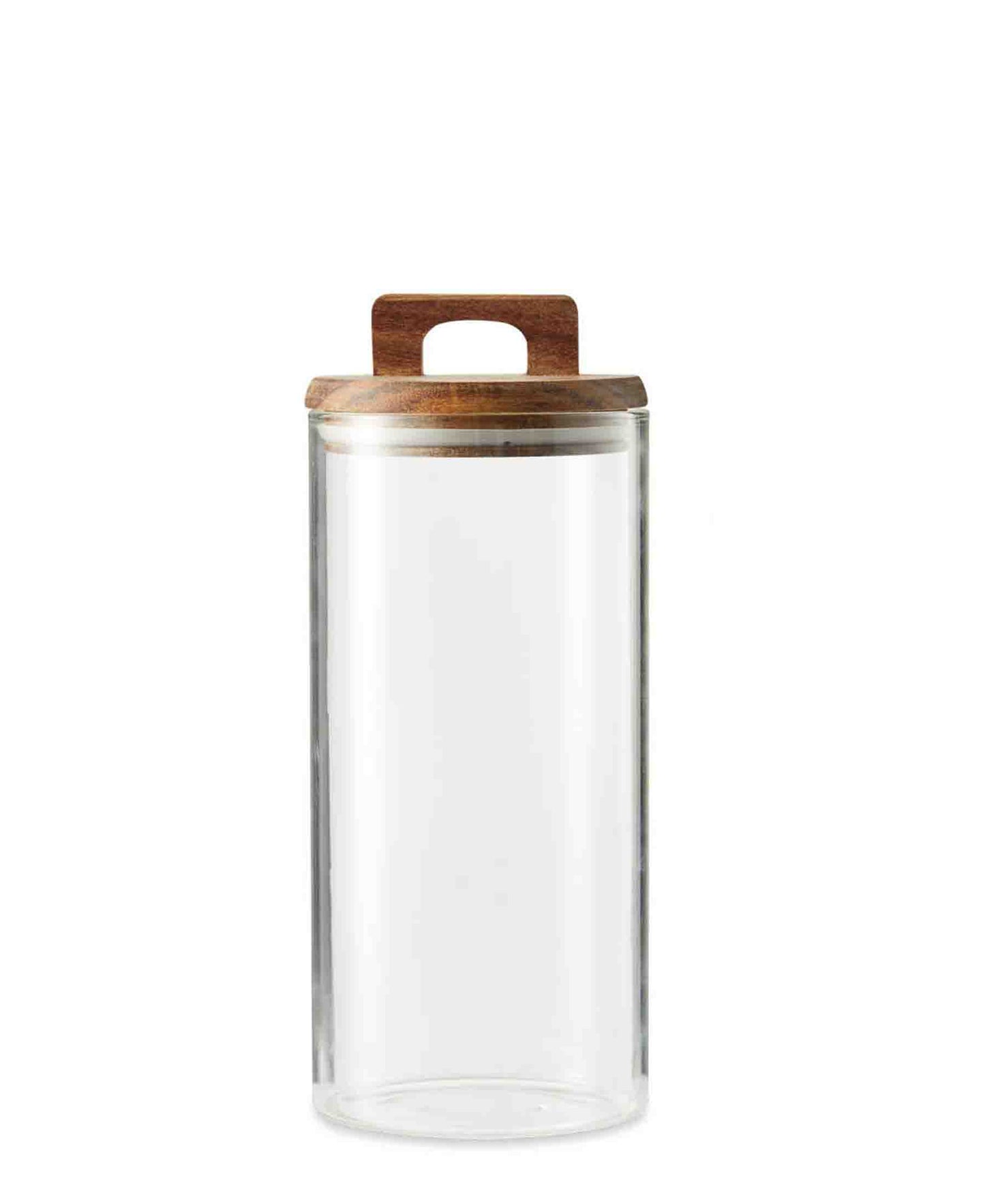 Kitchen Life 1050ML Canister With Acacia Lid Handle - Clear