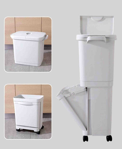 Kitchen Life 45Lt Recycle Rubbish Bin - White