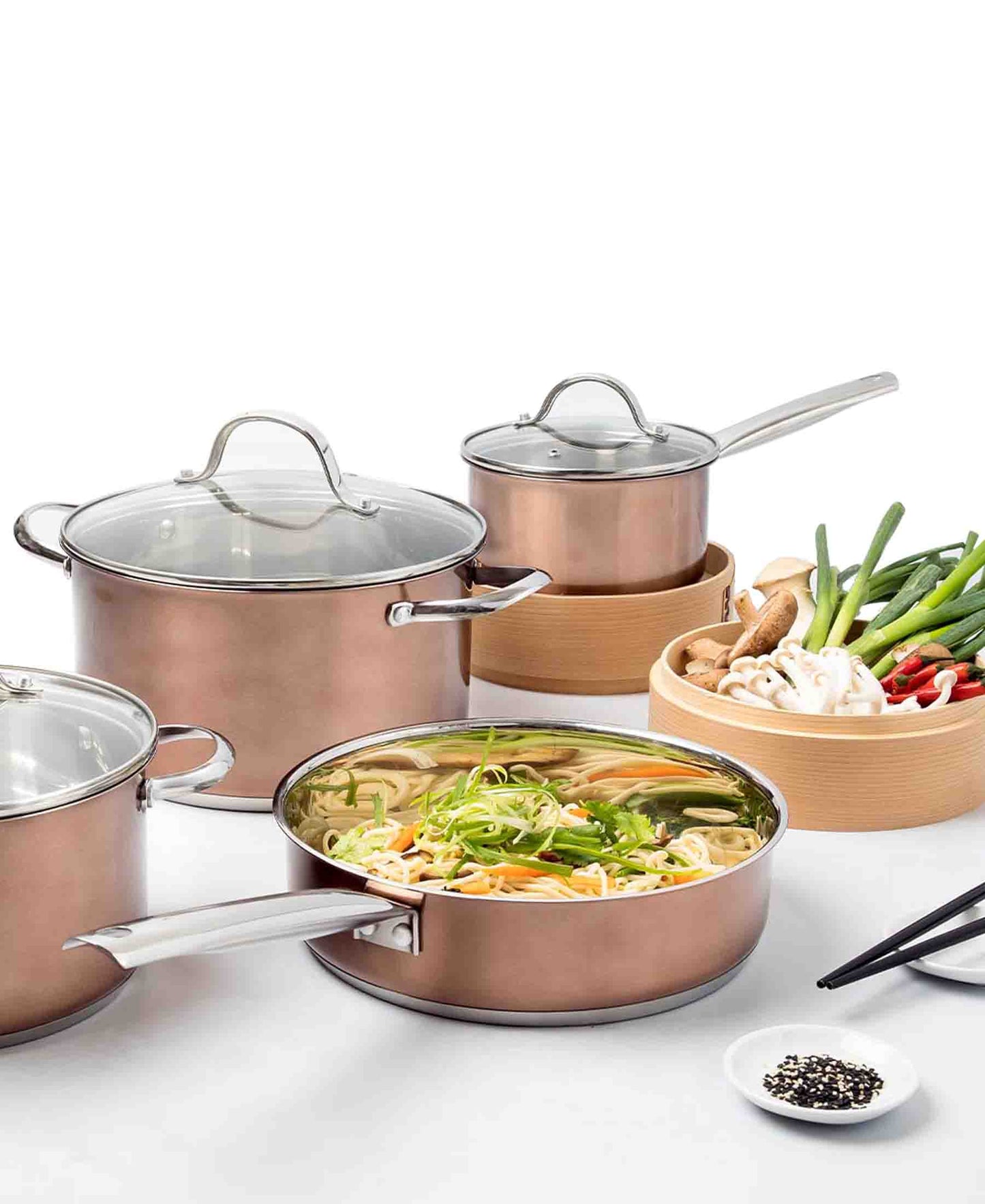 Legend Asia Cookware 7 Piece Set - Rose Gold