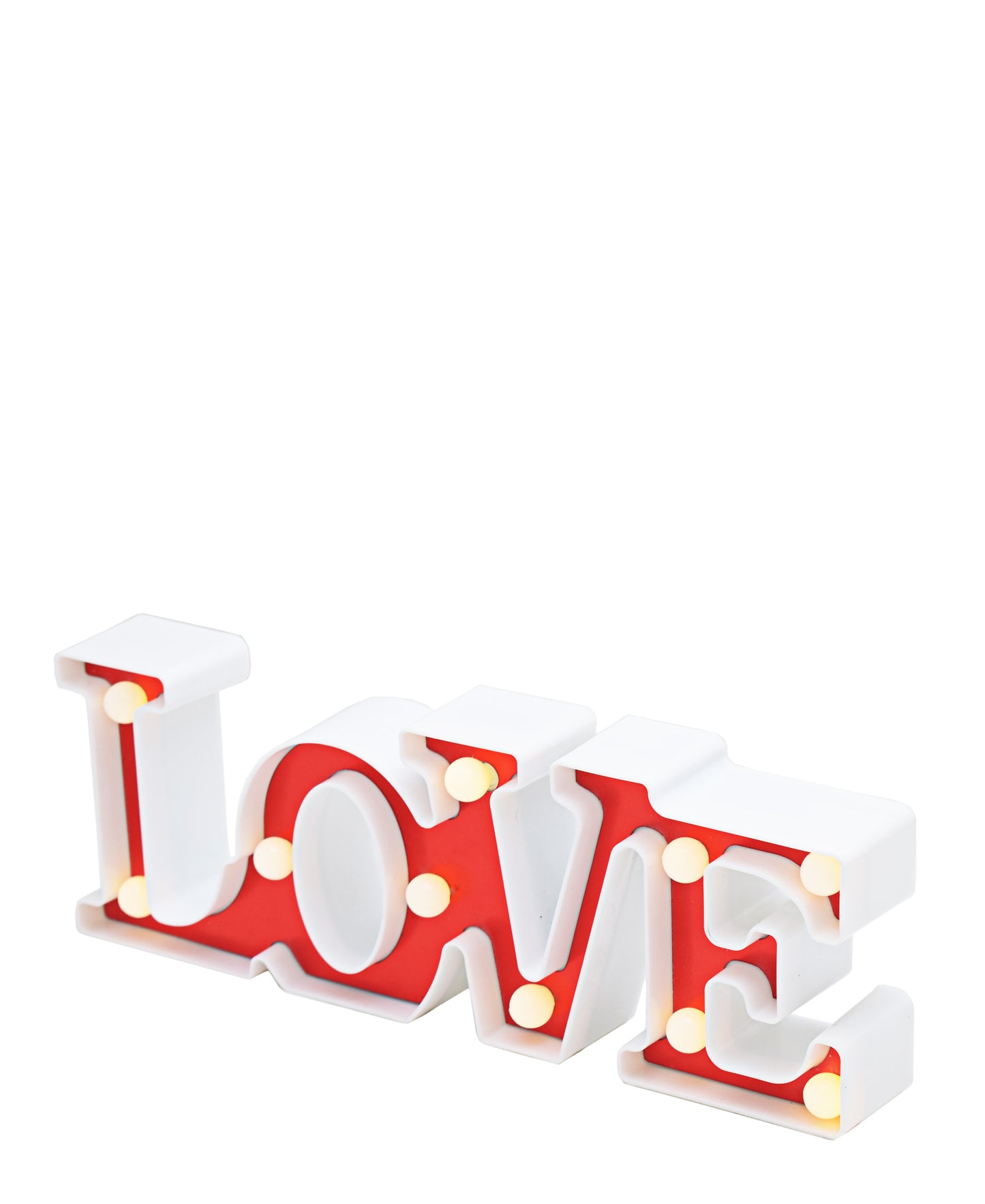 Lovers Design 3D LED Love Sign - White & Red