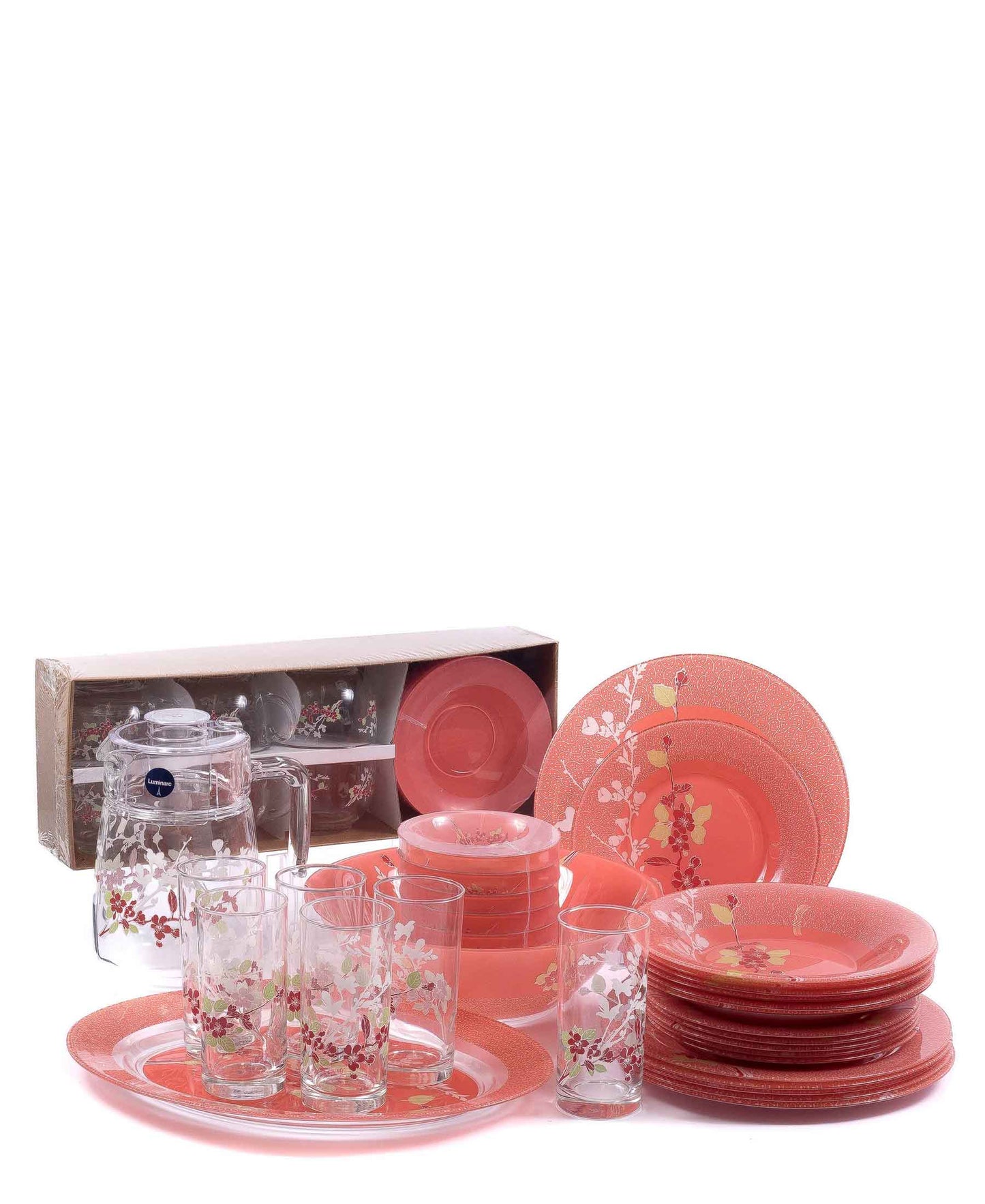 Luminarc Japanese 46 Piece Dinner Set - Pink