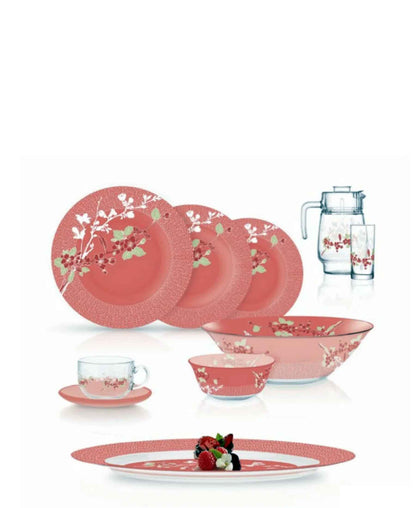 Luminarc Japanese 46 Piece Dinner Set - Pink