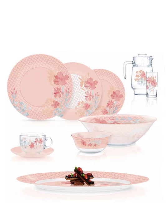 Luminarc Spring Loom Dinner Set 46 Piece - Peach