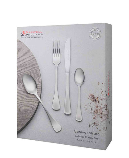 Maxwell & Williams Cosmopolitan 16 Piece Cutlery Set - Silver