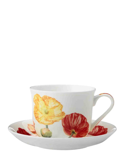 Katherine Castle Floriade Breakfast Cup & Saucer 480ML Poppies Gift Boxed