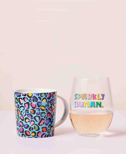Kasey Rainbow Wild At Heart Mug & Glass Set - Wild Blue
