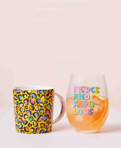 Kasey Rainbow Wild At Heart Mug & Glass Set - Wild Yellow