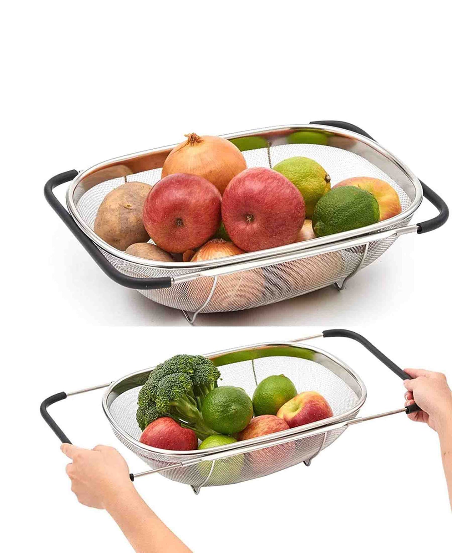 Kitchen Life Mesh Flexible Basket - Silver