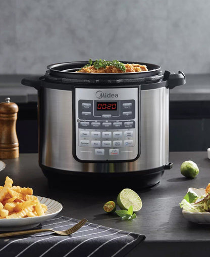 Midea 2 In 1 Pressure Cooker + Air Fryer - Silver