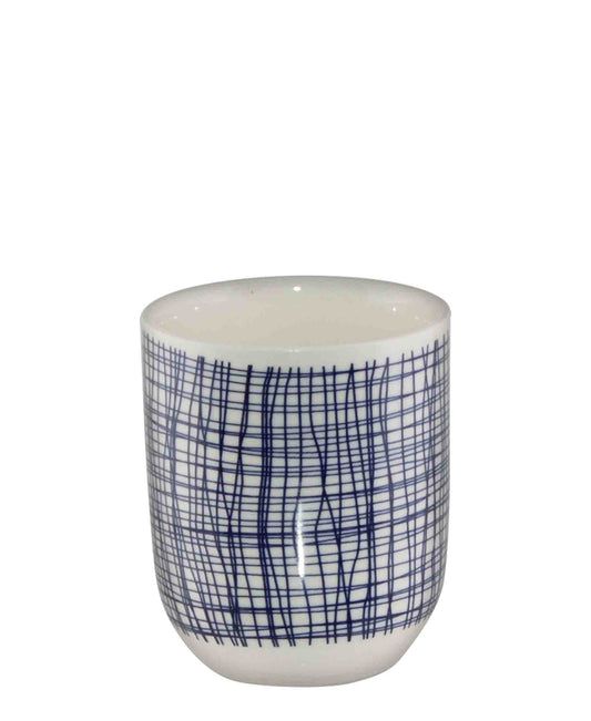 Kitchen Life Tea Cup - White & Blue