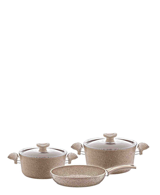 OMS 5 Piece Granitec Cookware Set - Brown