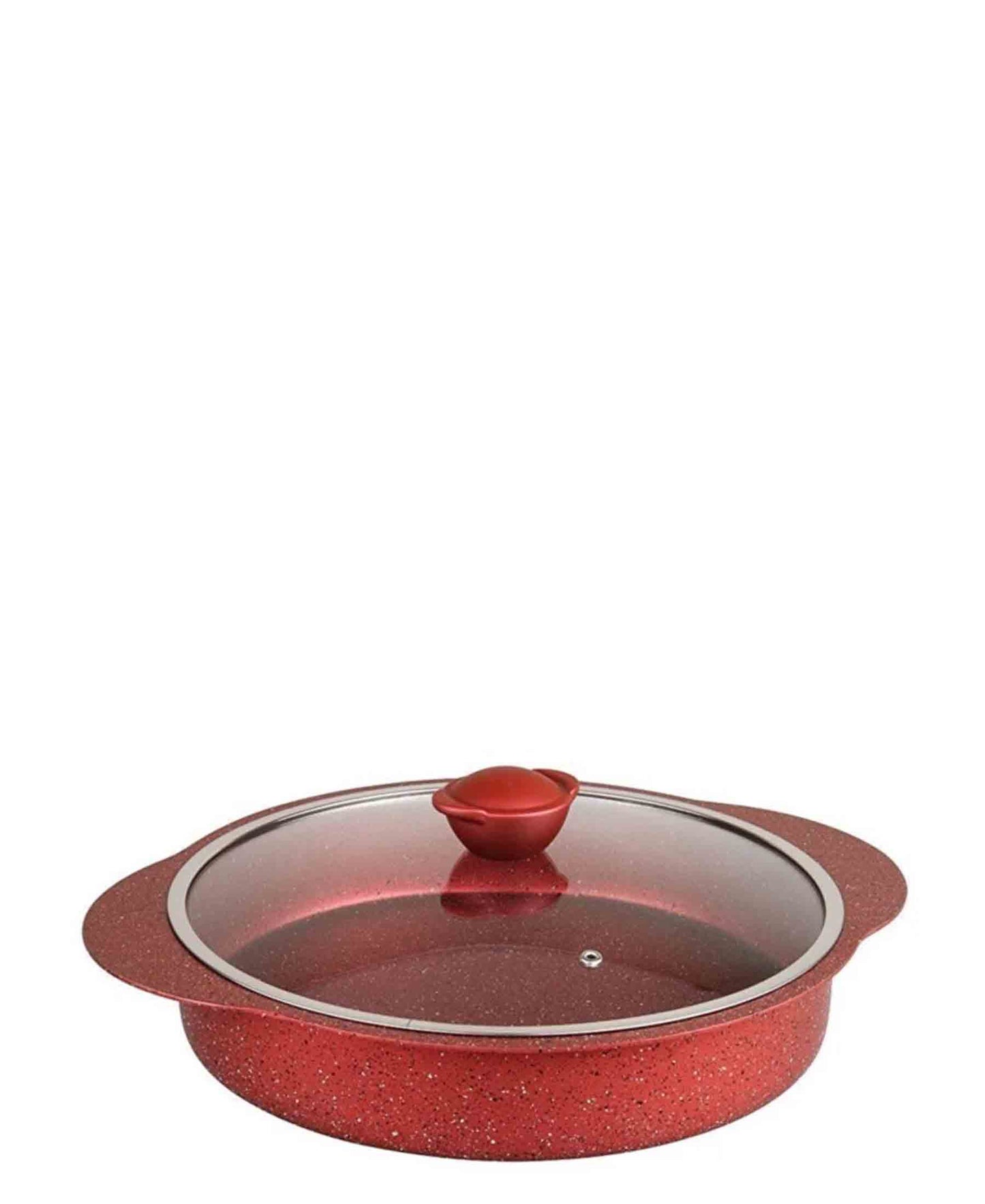 OMS 24cm Shallow Granite Pot - Red