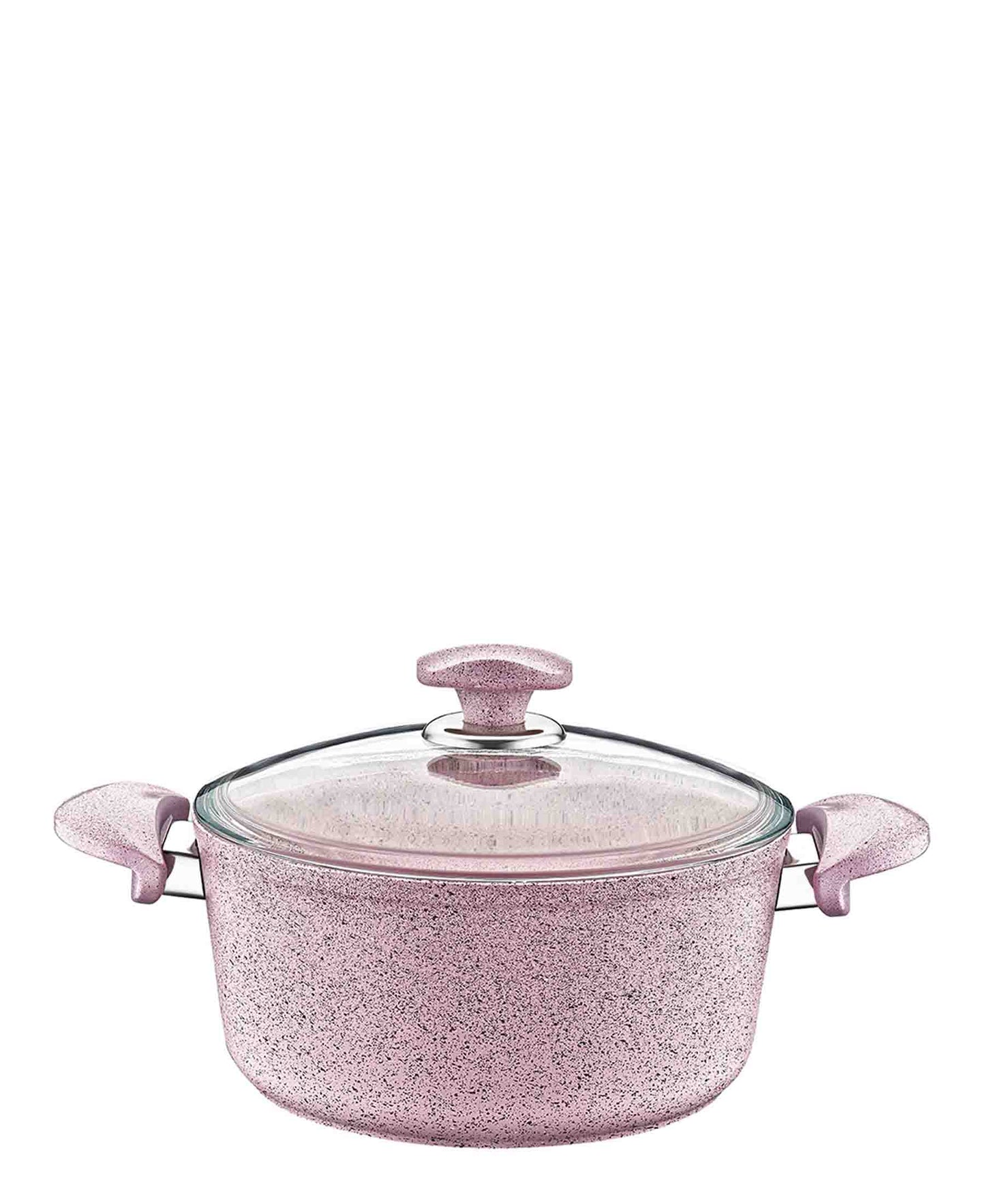 OMS Non Stick 28cm Granite Deep Casserole - Pink