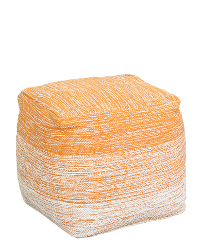 Exotic Designs Linen Square Ottoman - Orange