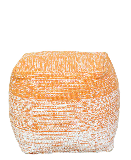 Exotic Designs Linen Square Ottoman - Orange