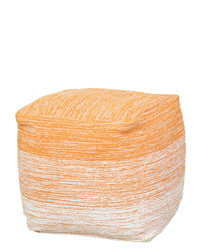 Exotic Designs Linen Square Ottoman - Orange