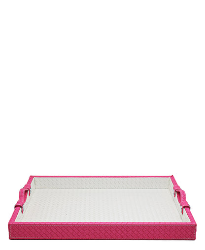 Urban Decor Leather Tray - Pink