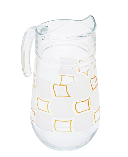 Pasabahce Checkered Jug 2L - Clear With Gold Pattern