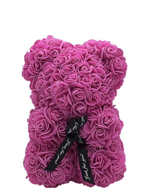 Lovers Design Floral Teddy Bear - Purple