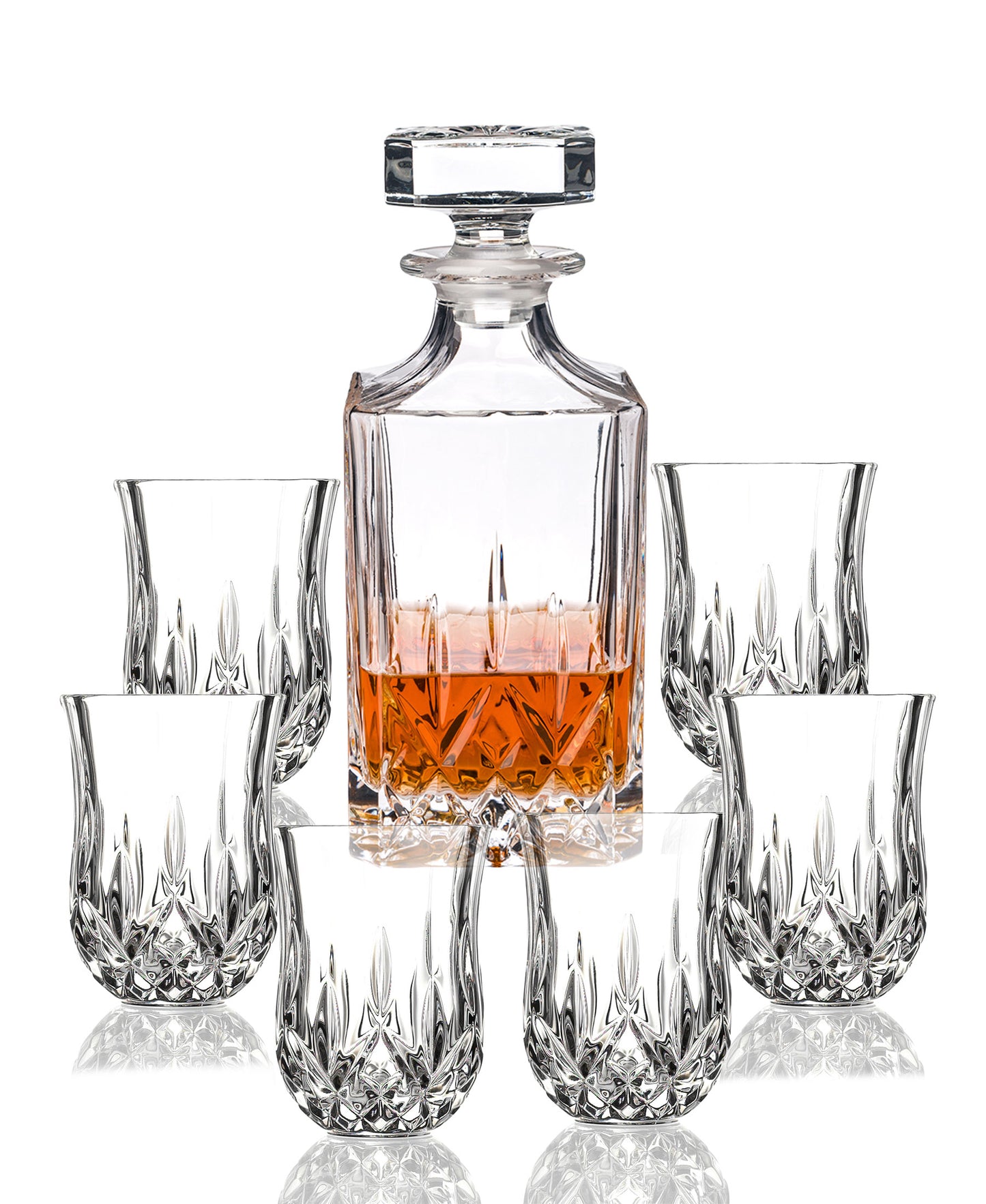 RCR Opera Whisky Glasses Set of 6 And Decanter - Clear