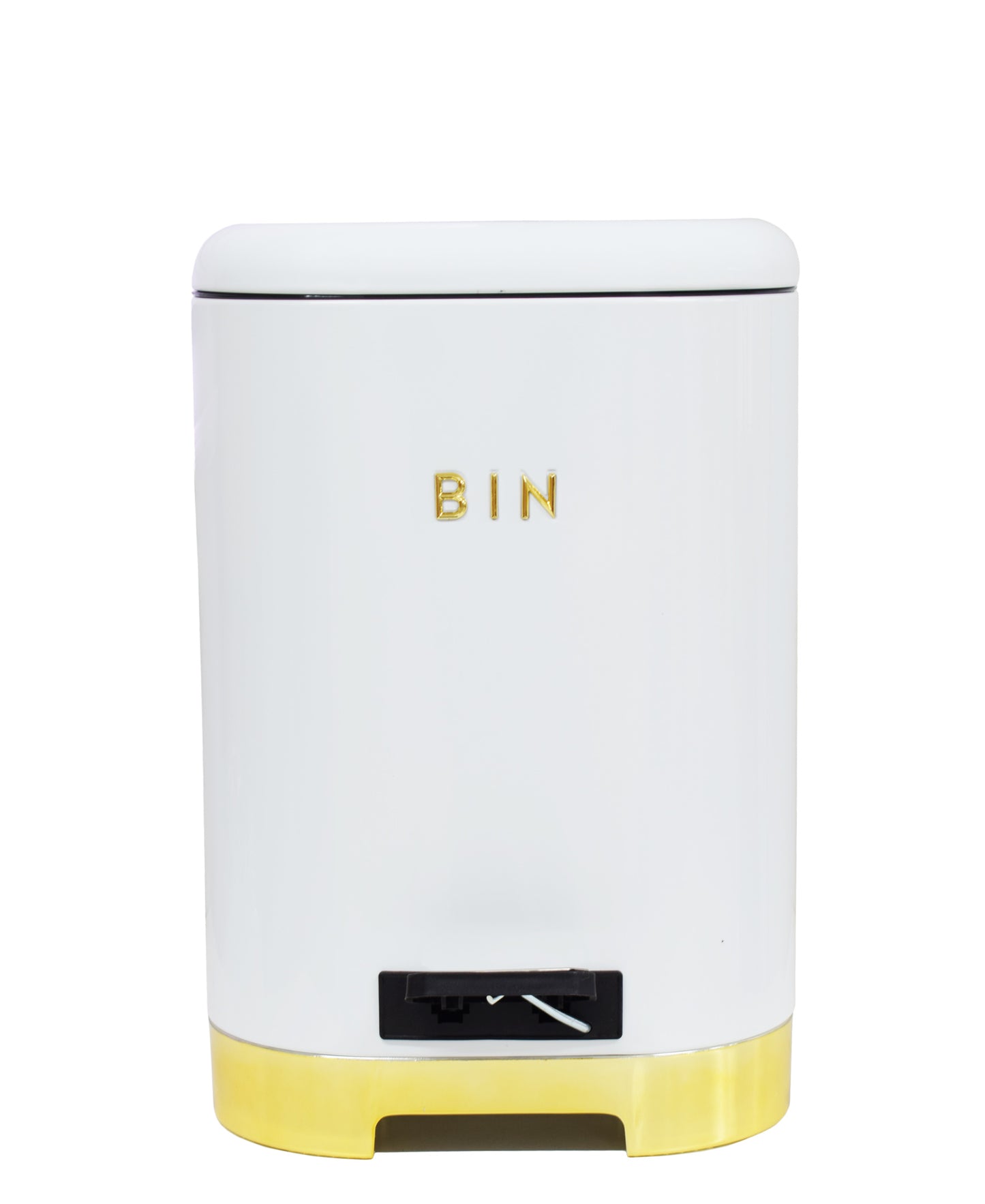 Retro Pedal Dust Bin 20LT - White & Gold