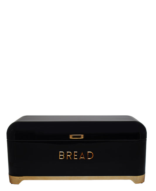 Retro Bread Bin - Black & Rose Gold