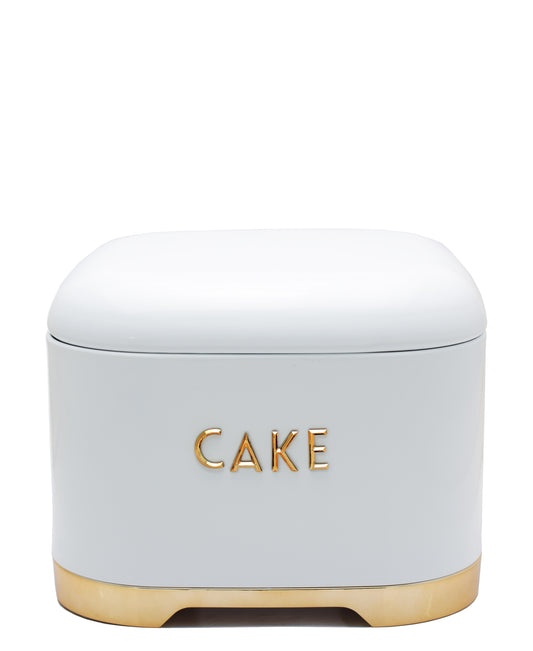 Retro Cake Tin - White & Rose Gold