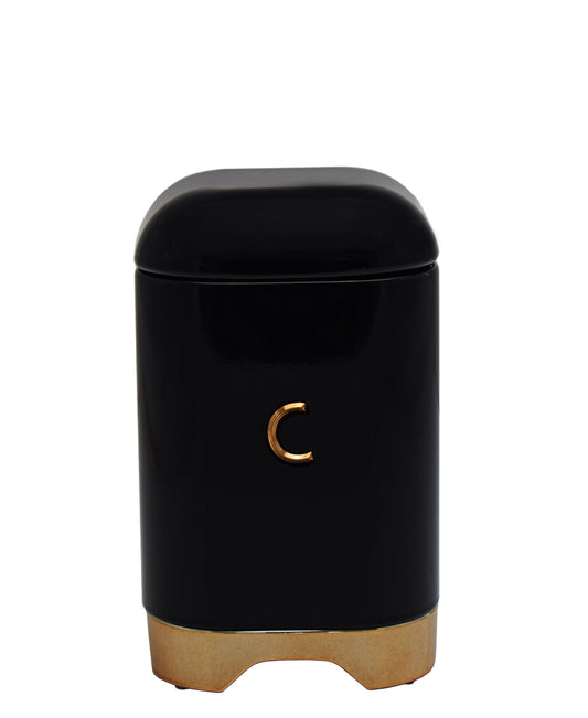 Retro Coffee Tin - Black & Rose Gold