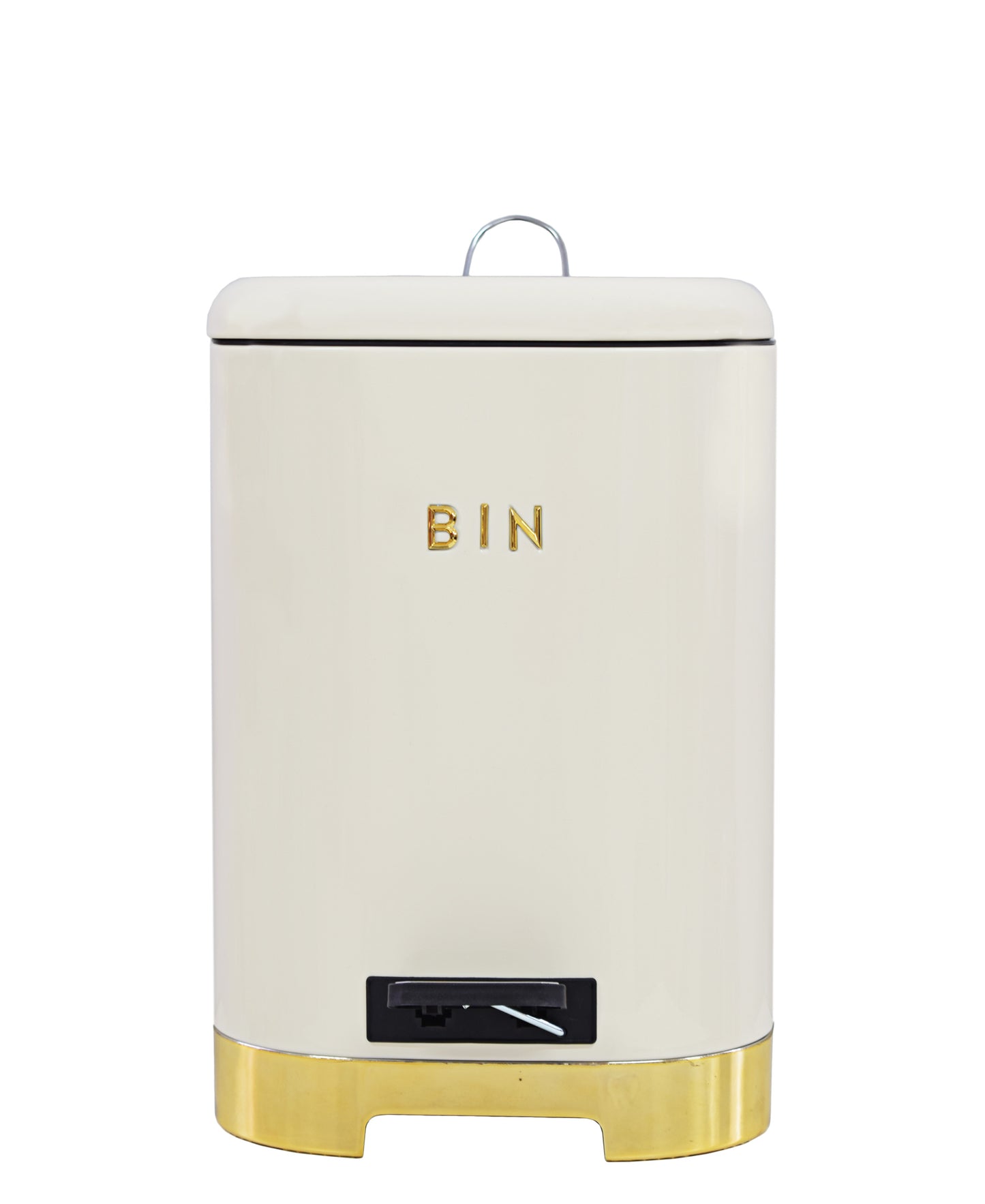 Retro Pedal Dust Bin 20Lt - Cream & Gold