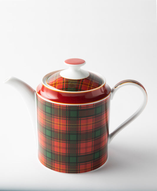 Jenna Clifford Red Tartan Teapot - Red